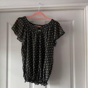 Max studio short sleeved shirt with cinched waist